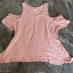Mossimo Cold Shoulder Striped Tee